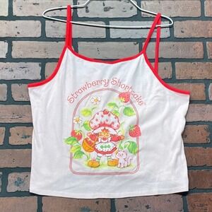 Hot Topic Strawberry Shortcake‎ Pink Crop Top Tank XL Cute Graphic NWT